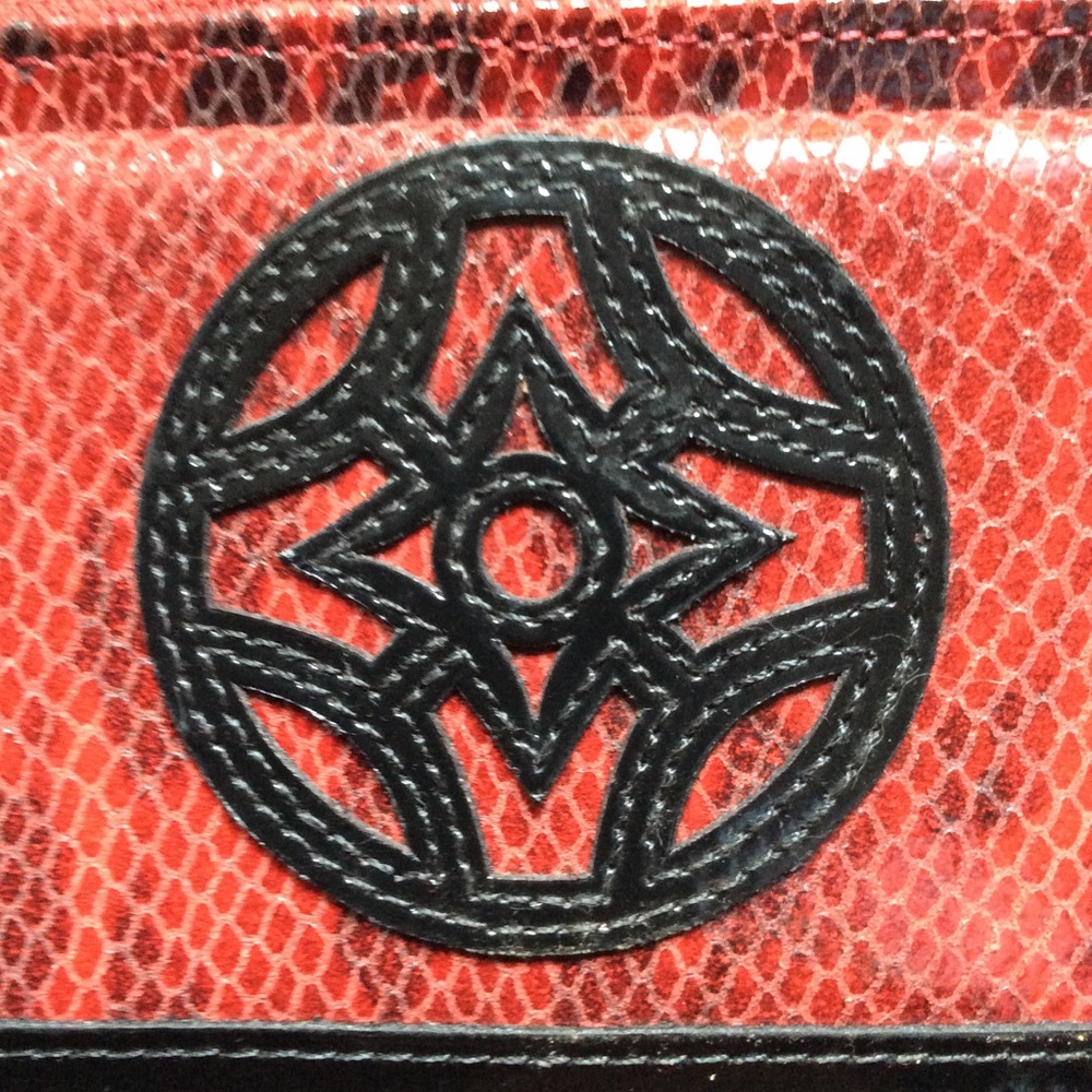 Kate Landry Clutch Red Python Pattern - image 5